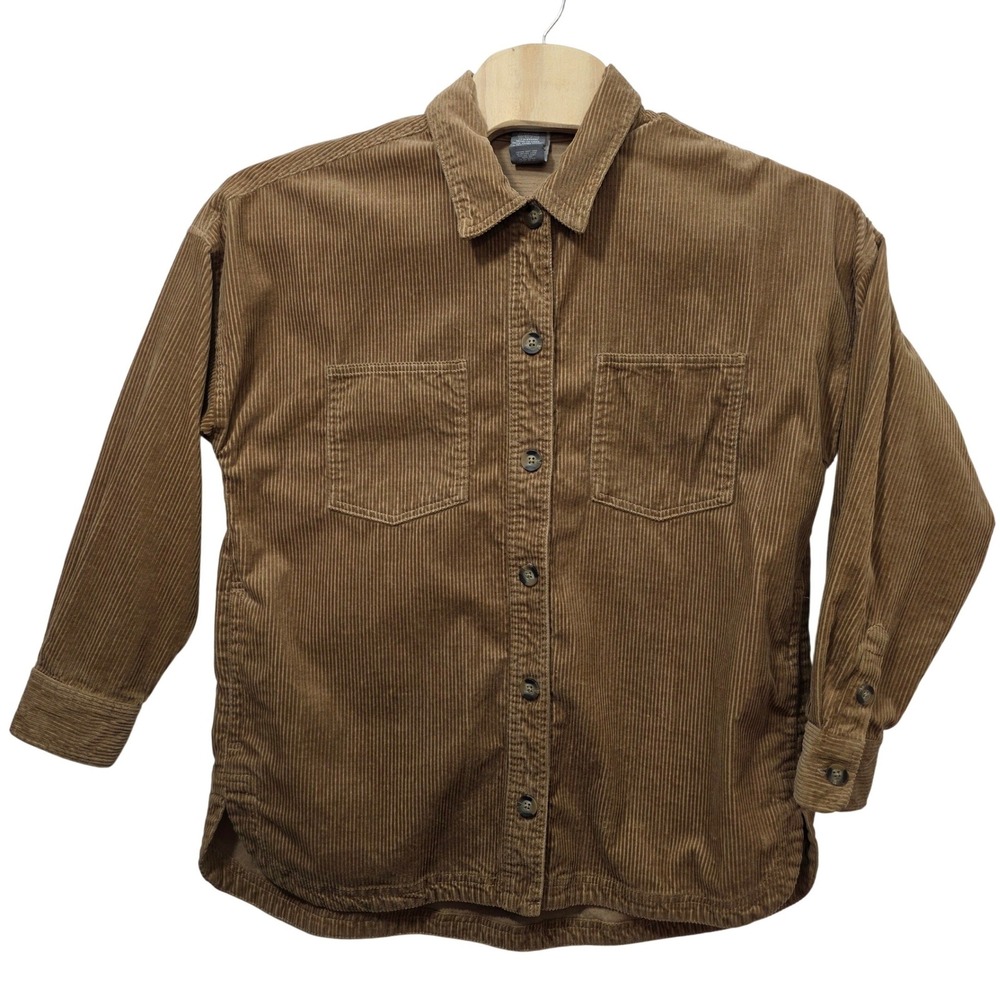 Matty M Womens Tan Brown Corduroy Button Down Shirt MJ9499-759US/OM XL